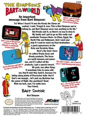 Simpsons, The - Bart vs. the World (USA) box cover back